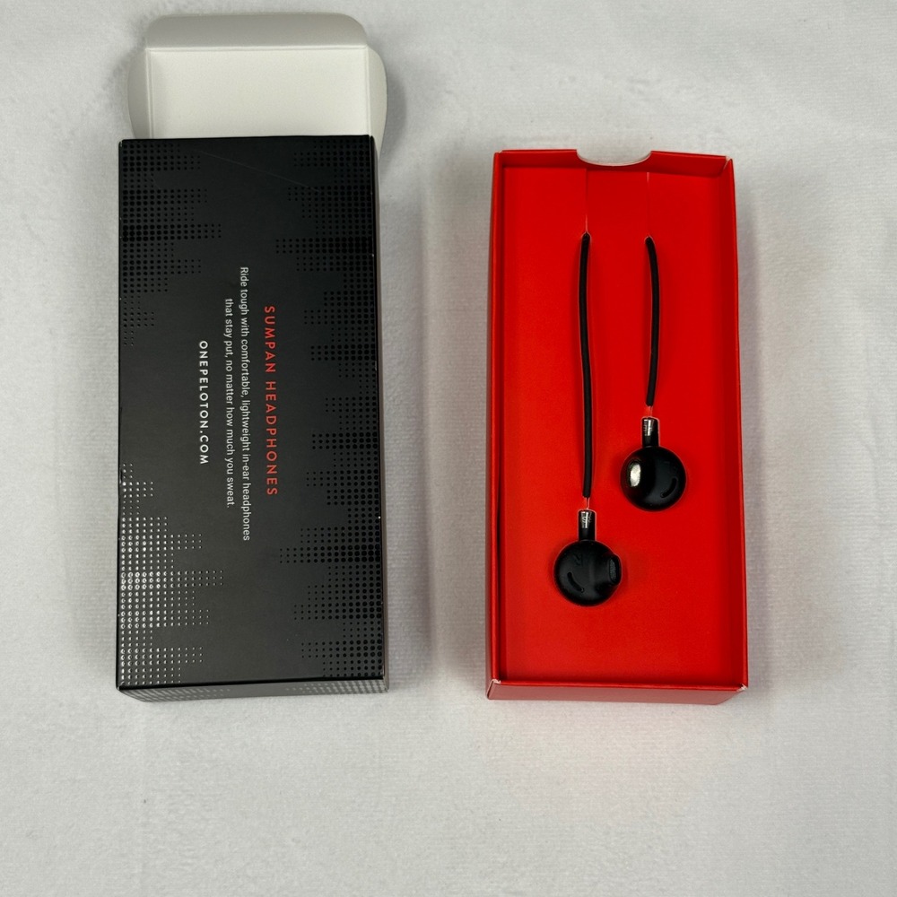 Peloton x Urbanears Sumpan Headphones Black Wired In-Ear Sweat Resistant Earbuds